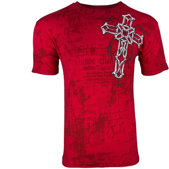 Archaic by Affliction Men's T-Shirt Wing Man Biker Cross Y2K S-5XL - Picture 3 of 8